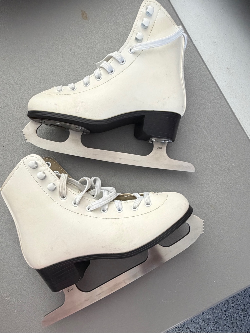 White Kids Ice Skates with Sturdy Blade and Supportive Ankle